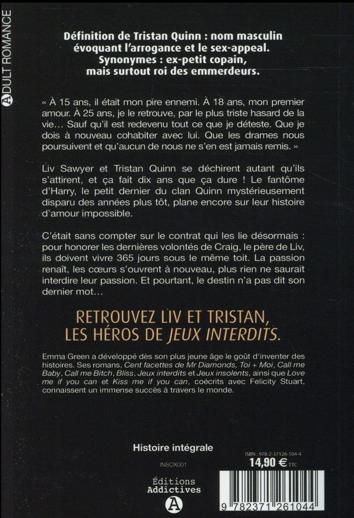 Quatrième de couverture de « Jeux insolents »