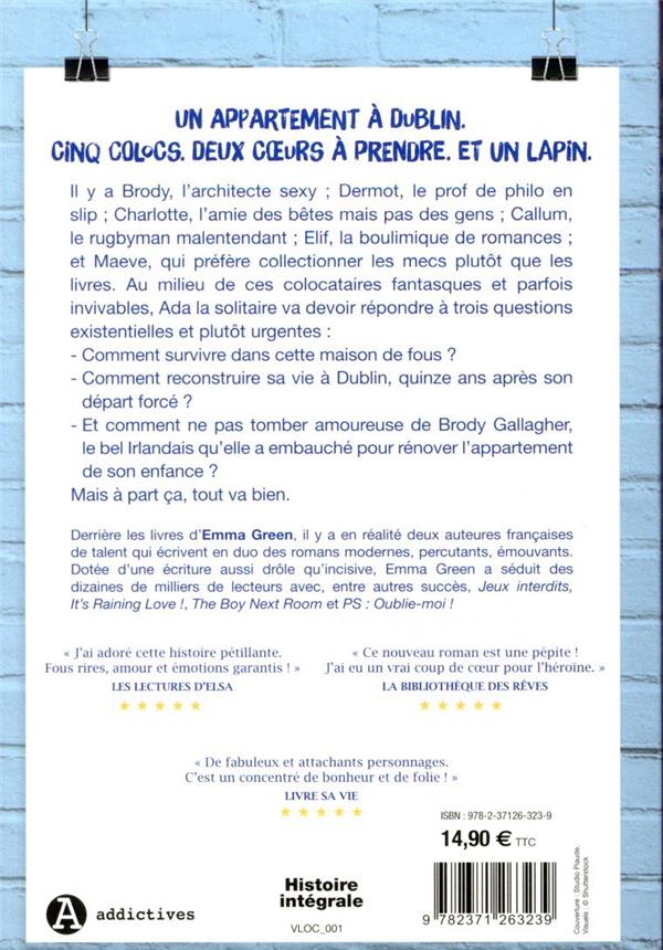 Quatrième de couverture de « Recherche coloc : emmerdeurs, râleurs, lovers, s'abstenir ! »