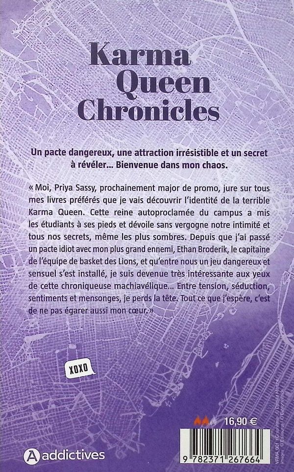 Quatrième de couverture de « Karma queen chronicles »