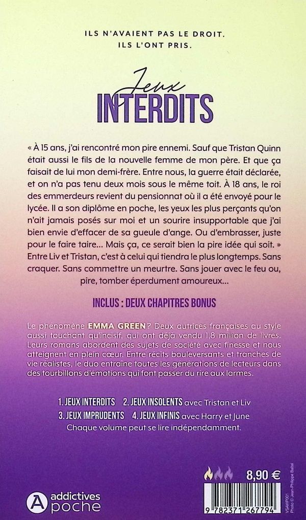Quatrième de couverture de « JEUX INTERDITS »