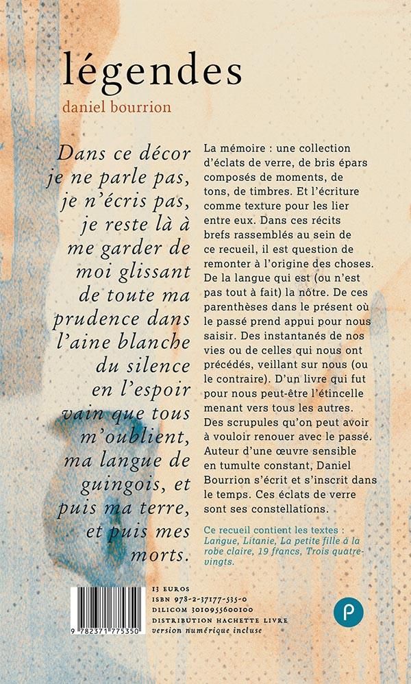 Quatrième de couverture de « LEGENDES »