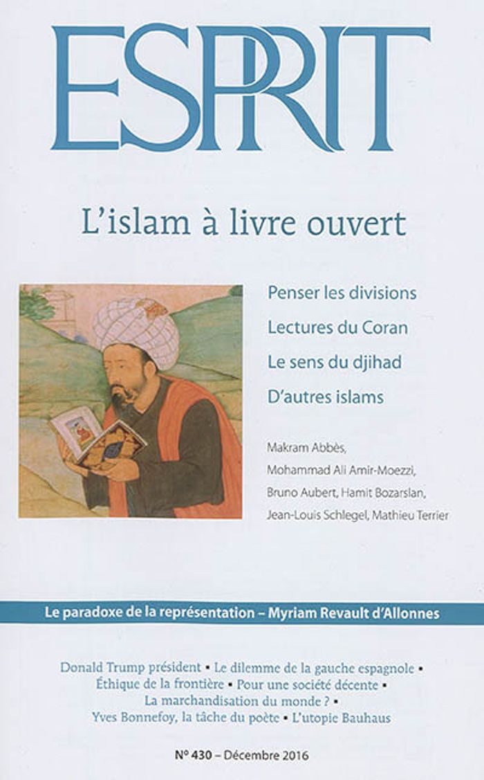 Couverture du livre « ESPRIT - L'ISLAM A LIVRE OUVERT - DECEMBRE 2016 » de Collectif, librairie Les Contes Infusés à Corte