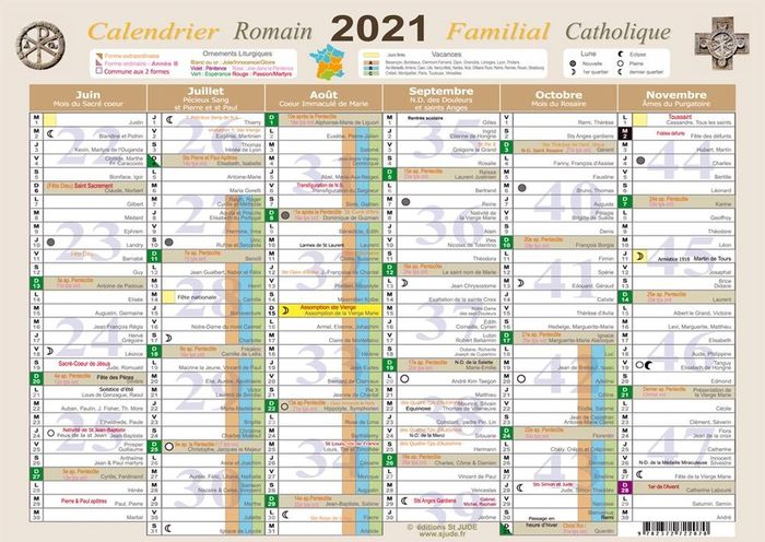 Quatrième de couverture de « CALENDRIER FAMILIAL CATHOLIQUE 2021 - A4 »