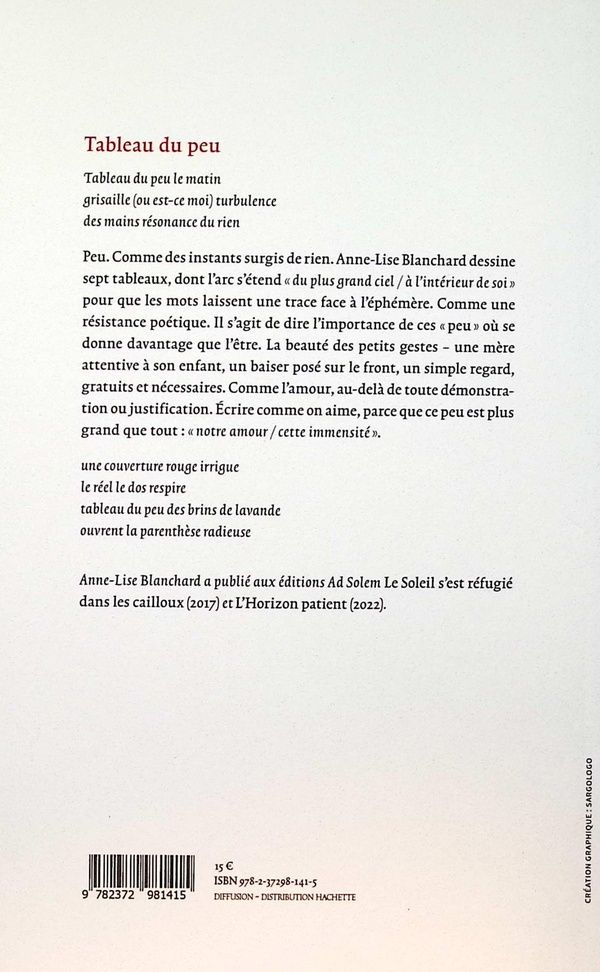 Quatrième de couverture de « Tableau du peu »
