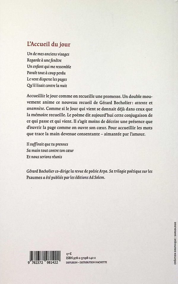 Quatrième de couverture de « L'accueil du jour »