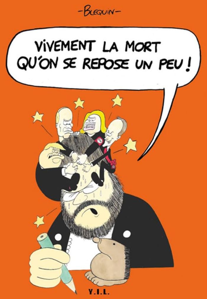 Couverture du livre « VIVEMENT LA MORT QU'ON SE REPOSE UN PEU », librairie Les Contes Infusés à Corte