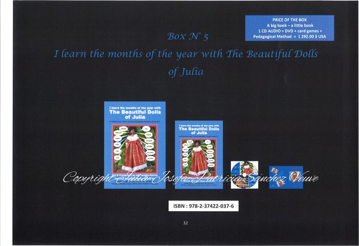 Couverture du livre « BOX N 5 I LEARN THE MONTHS OF THE YEAR WITH THE BEAUTIFUL DOLLS OF JULIA » de J.P. Sanchez Julia, librairie Les Contes Infusés à Corte
