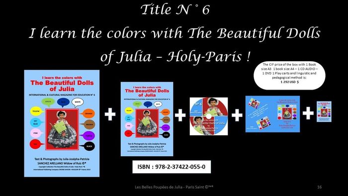 Couverture du livre « BOX N 6 I LEARN THE COLORS WITH THE BEAUTIFUL DOLLS OF JULIA » de J.P. Sanchez Julia, librairie Les Contes Infusés à Corte
