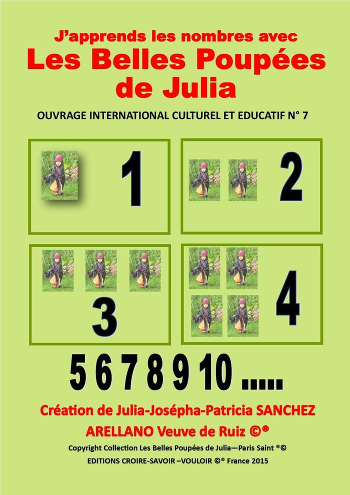 Couverture du livre « COFFRET N 7 J'APPRENDS LES NOMBRES AVEC LES BELLES POUPEES DE JULIA » de J.P. Sanchez Julia, librairie Les Contes Infusés à Corte