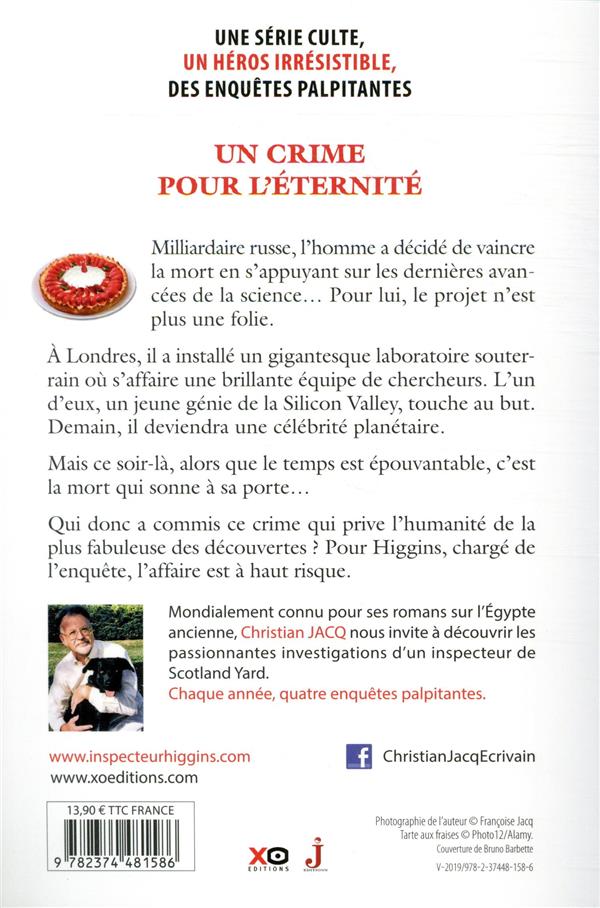 Quatrième de couverture de « Un crime pour l'éternité »