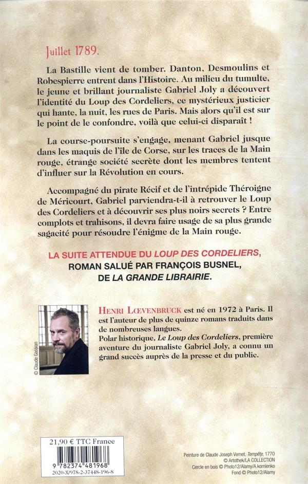Quatrième de couverture de « Le mystère de la Main rouge : roman »