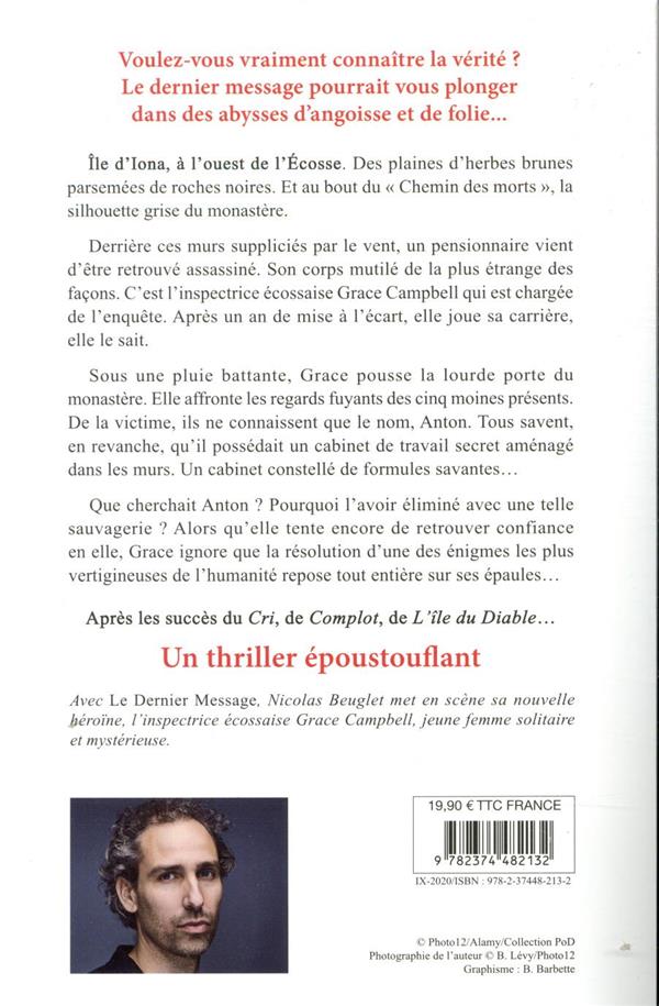 Quatrième de couverture de « Le dernier message : roman »