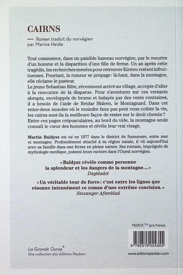Quatrième de couverture de « Cairns »