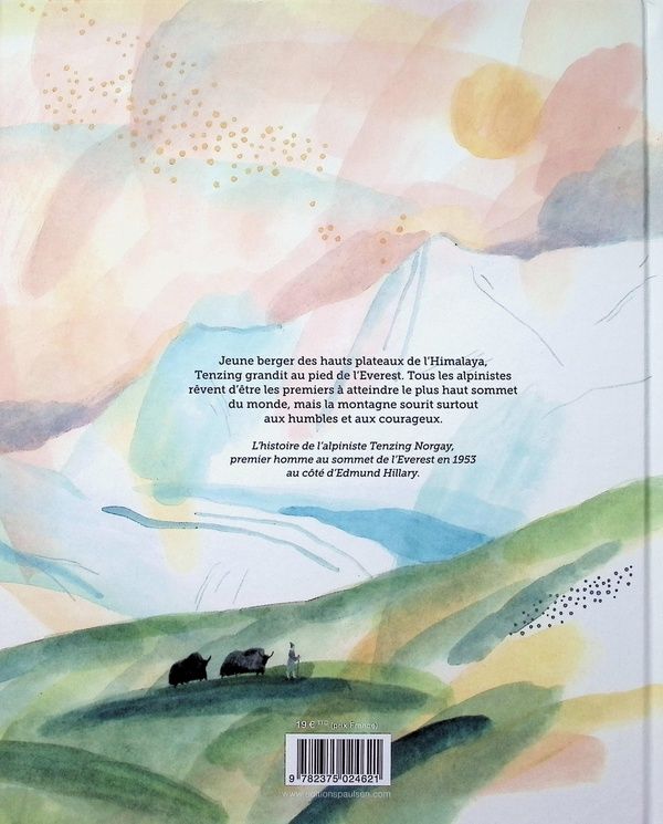 Quatrième de couverture de « Celui qui voulait aller tout en haut : Tenzing Norgay »