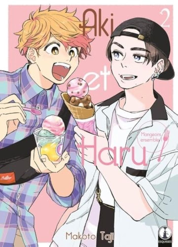 Couverture du livre « Aki et haru : mangeons ensemble ! » de Makoto Taji, librairie Les Contes Infusés à Corte