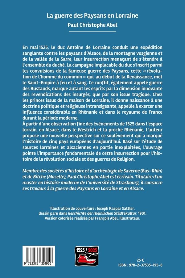 Quatrième de couverture de « La guerre des paysans en Lorraine : ses suites en Alsace et dans la proche Rhénanie »