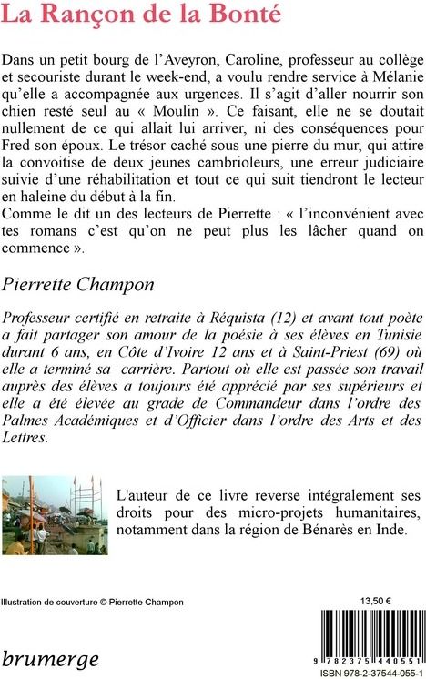 Quatrième de couverture de « LA RANCON DE LA BONTE »