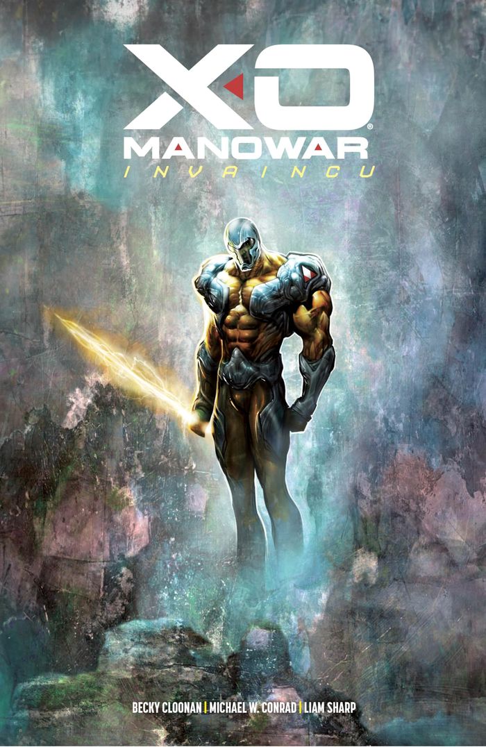Couverture du livre « X-O Manowar Invaincu » de Becky Cloonan, librairie Les Contes Infusés à Corte