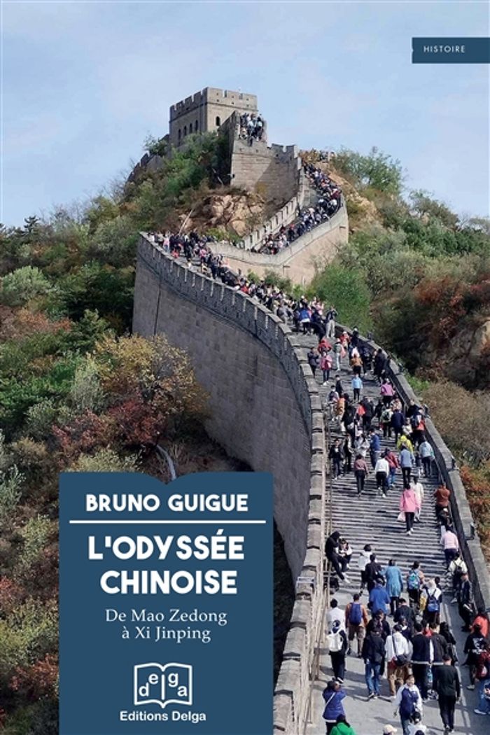 Couverture du livre « L'odyssée chinoise : de Mao Zedong à Xi Jinping » de Bruno Guigue, librairie Les Contes Infusés à Corte