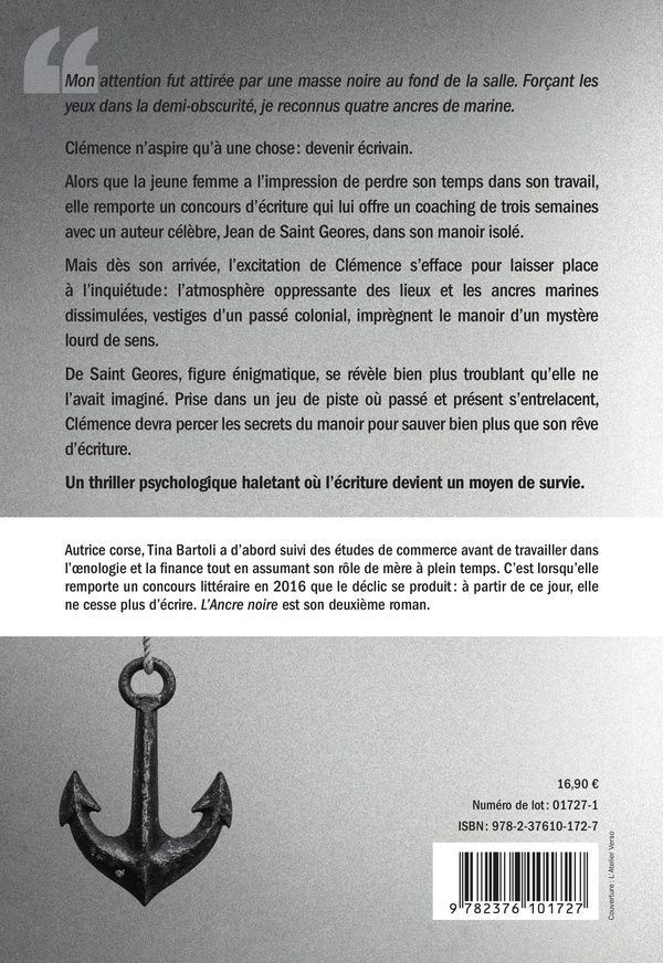 Quatrième de couverture de « L'ancre noire »