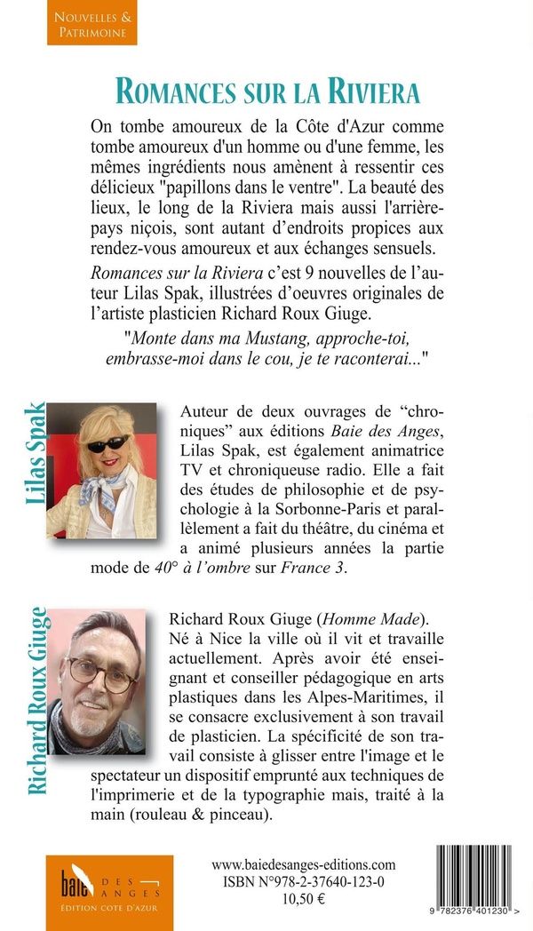 Quatrième de couverture de « Romances sur la riviera »