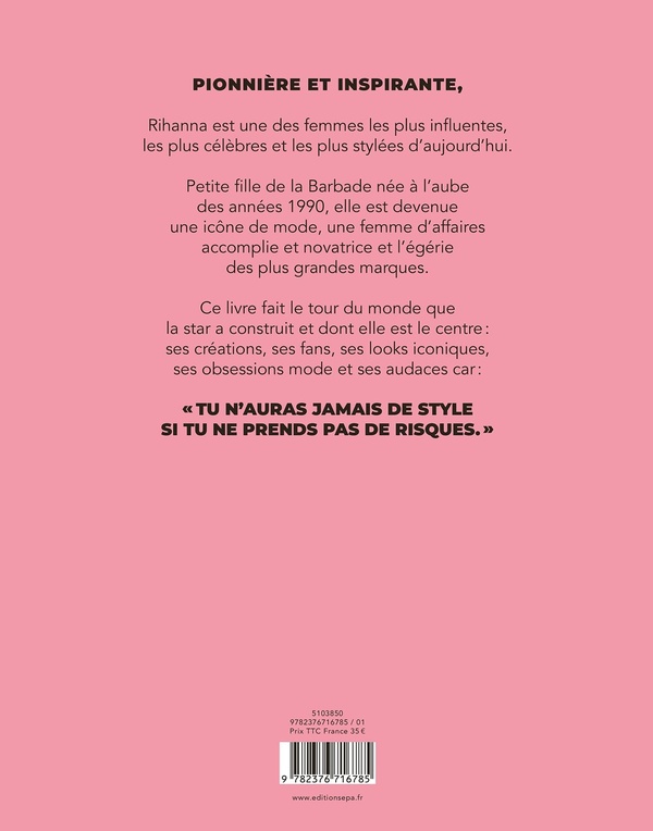 Quatrième de couverture de « Rihanna : femme icône »
