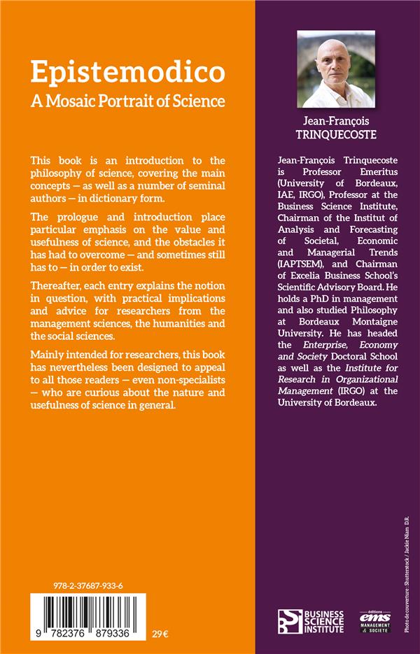 Quatrième de couverture de « EPISTEMODICO - A MOSAIC PORTRAIT OF SCIENCE »