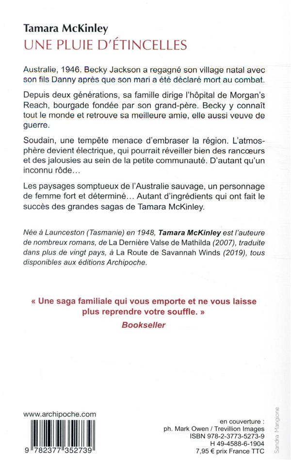 Quatrième de couverture de « Une pluie d'étincelles »