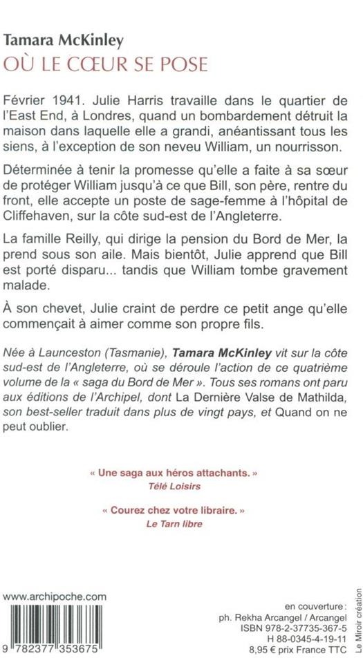 Quatrième de couverture de « Où le coeur se pose »