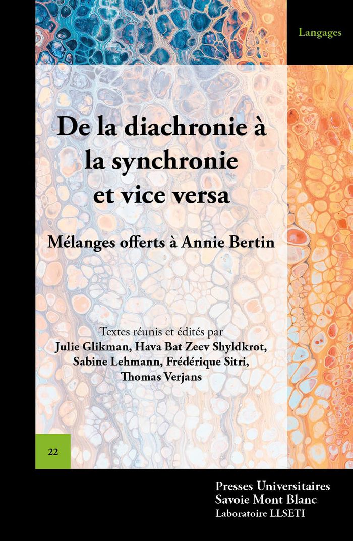 Couverture du livre « DIACHRONIE A LA SYNCHRONIE ET VICE VERSA » de Julie Glikman, librairie Les Contes Infusés à Corte