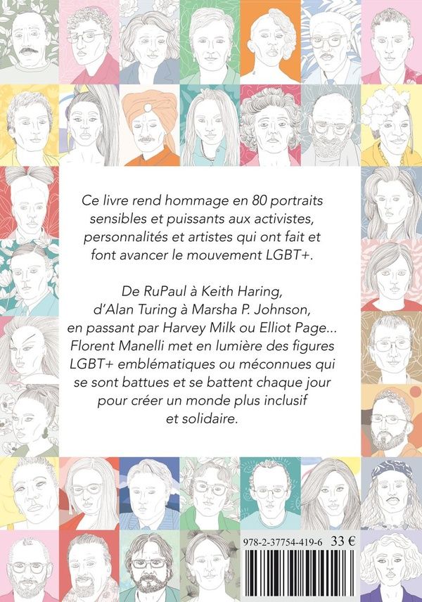 Quatrième de couverture de « 80 LGBT+ qui ont changé le monde : l'intégrale »