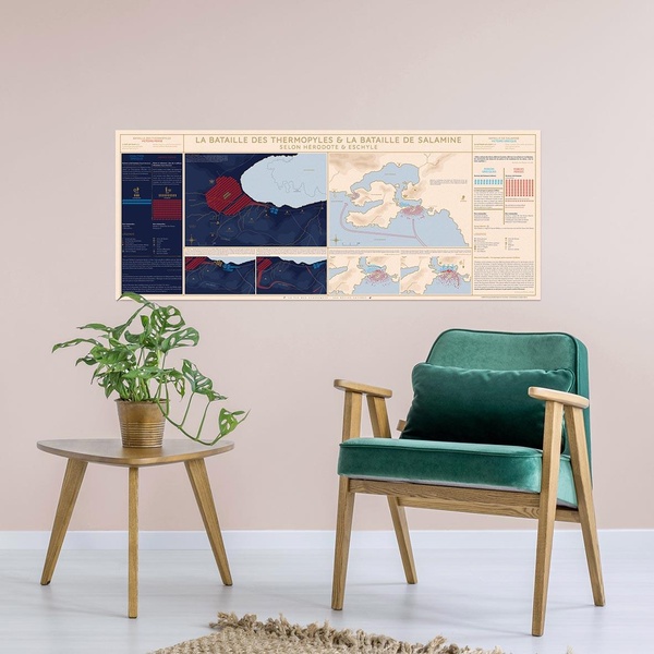 Quatrième de couverture de « POSTER LA BATAILLE DES THERMOPYLES ET LA BATAILLE DE SALAMINE - SELON HERODOTE ET ESCHYLE »