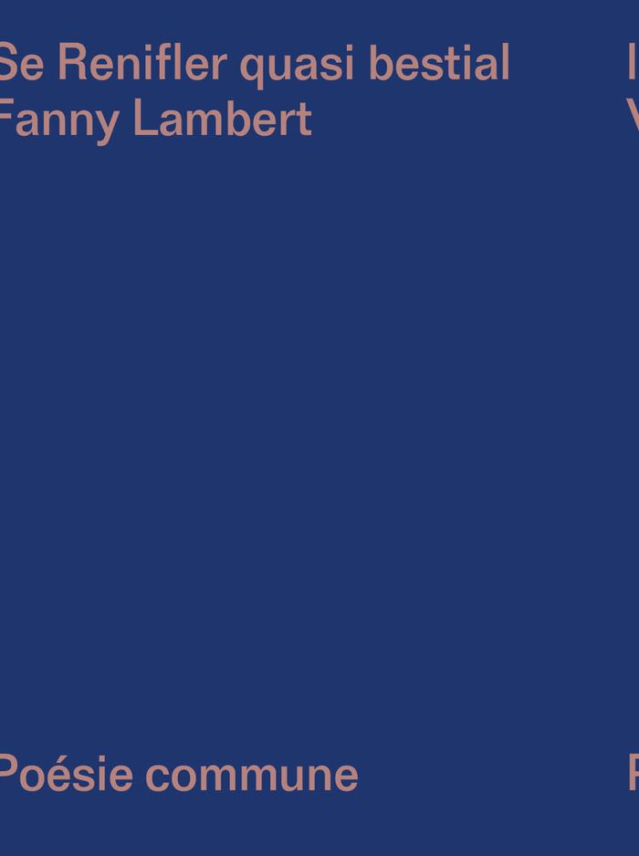 Couverture du livre « Se renifler quasi bestial » de Fanny Lambert, librairie Les Contes Infusés à Corte