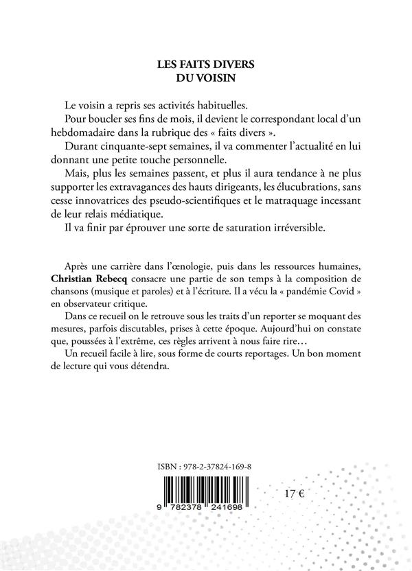Quatrième de couverture de « LES FAITS DIVERS DU VOISIN »