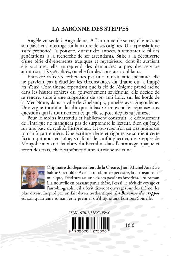 Quatrième de couverture de « LA BARONNE DES STEPPES »