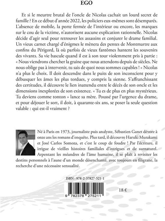 Quatrième de couverture de « EGO »