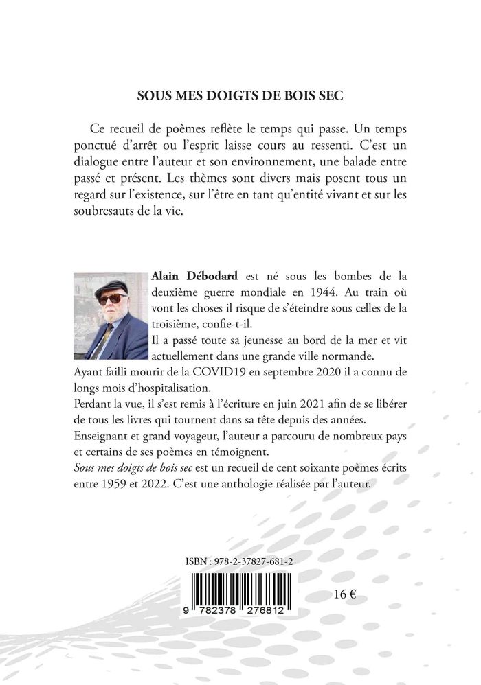 Couverture du livre « SOUS MES DOIGTS DE BOIS SEC » de Alain Debodard, librairie Les Contes Infusés à Corte