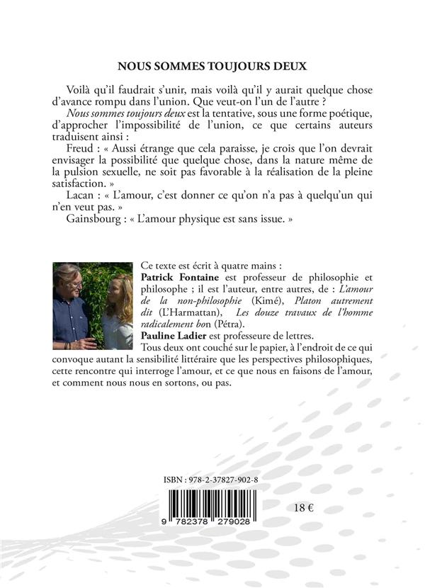 Quatrième de couverture de « NOUS SOMMES TOUJOURS DEUX »