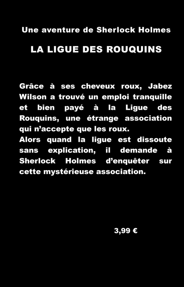 Quatrième de couverture de « La ligue des rouquins »