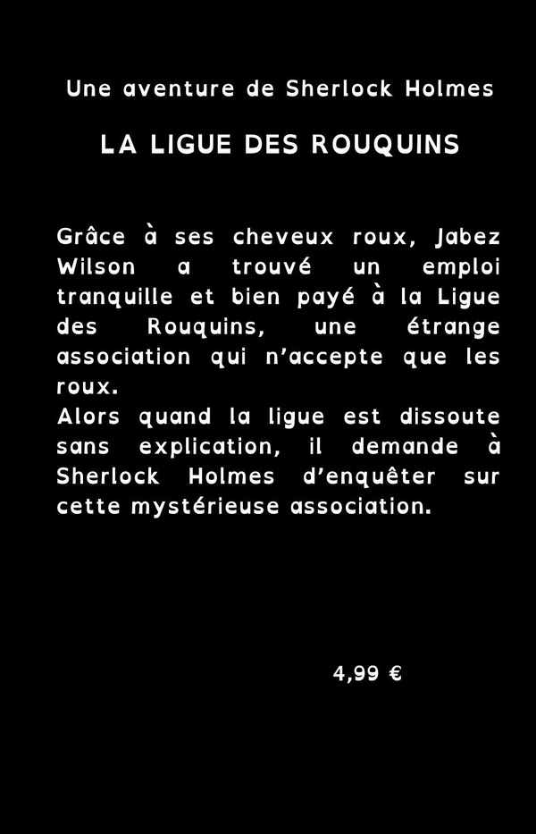 Quatrième de couverture de « La ligue des rouquins »