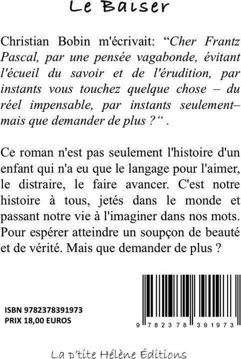 Quatrième de couverture de « LE BAISER »