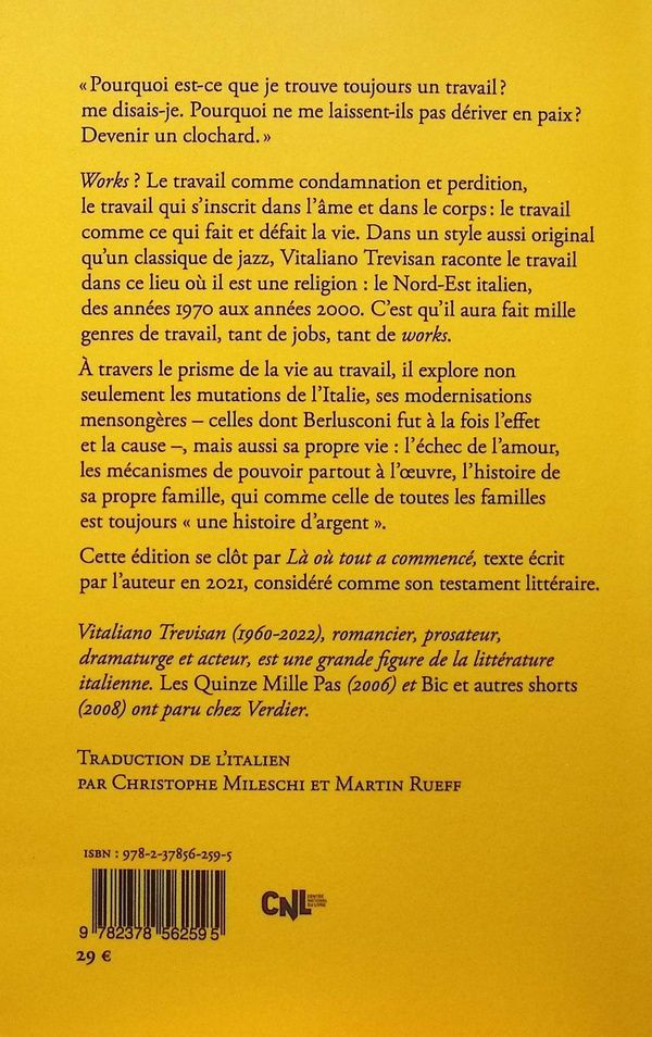 Quatrième de couverture de « Works »