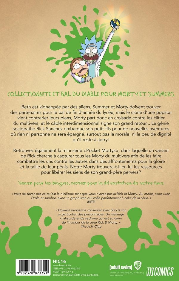 Quatrième de couverture de « Rick & Morty : l'intégrale »