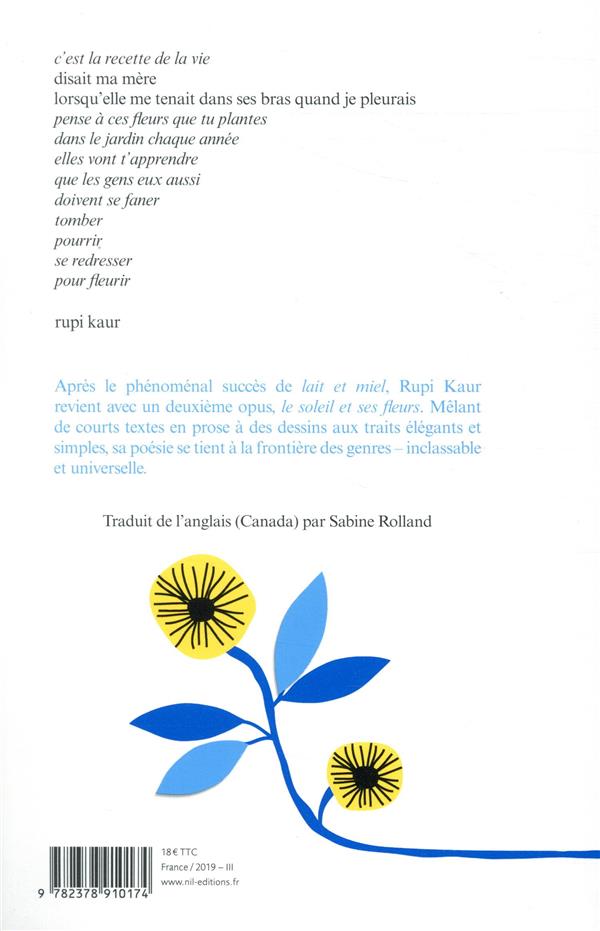 Quatrième de couverture de « Le soleil et ses fleurs »