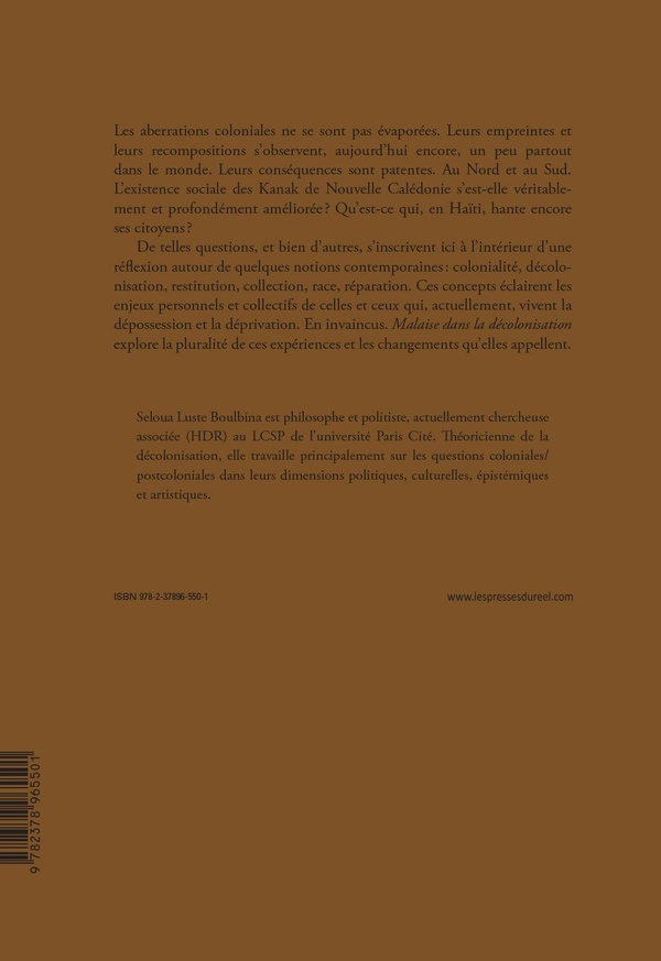 Quatrième de couverture de « Malaise dans la décolonisation : terres éparses et îles noires »