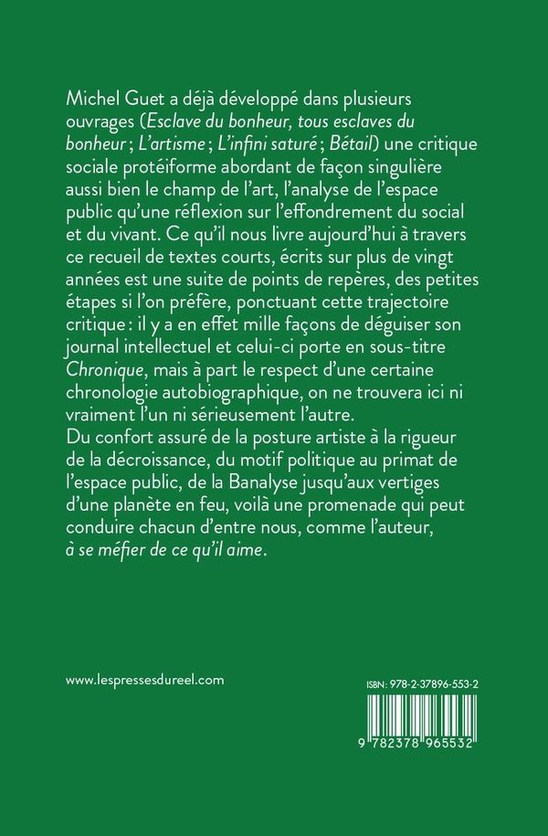 Quatrième de couverture de « Ne rien faire, mais quoi ? : chronique »