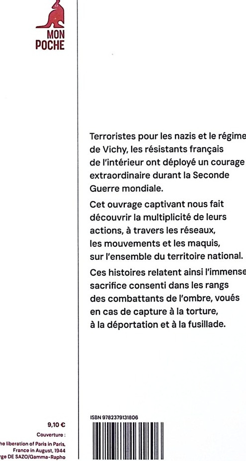 Quatrième de couverture de « Histoires extraordinaires de la Résistance française, 1940-1945 »