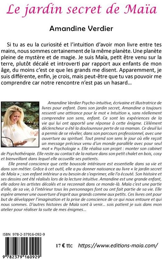 Quatrième de couverture de « LE JARDIN SECRET DE MAIA »