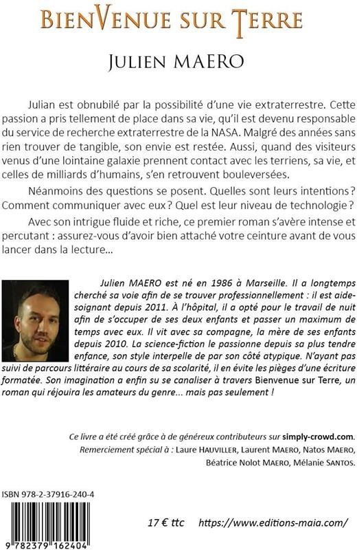 Quatrième de couverture de « BIENVENUE SUR TERRE »