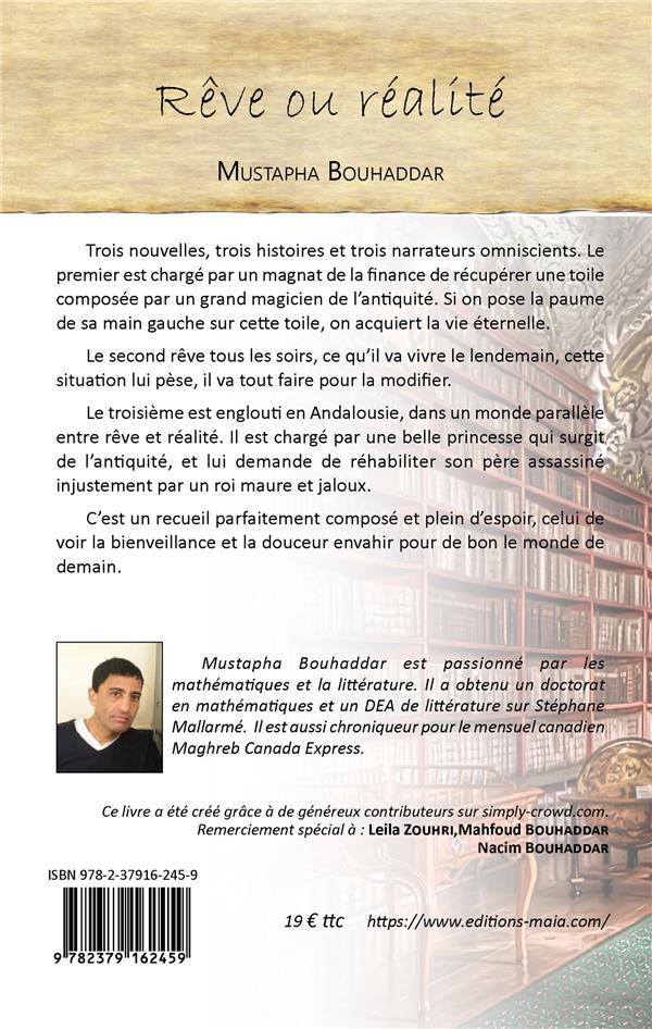 Quatrième de couverture de « REVE OU REALITE »